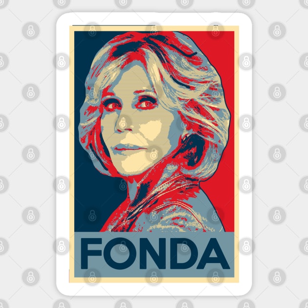 Jane Fonda Political Poster Sticker by baranskini